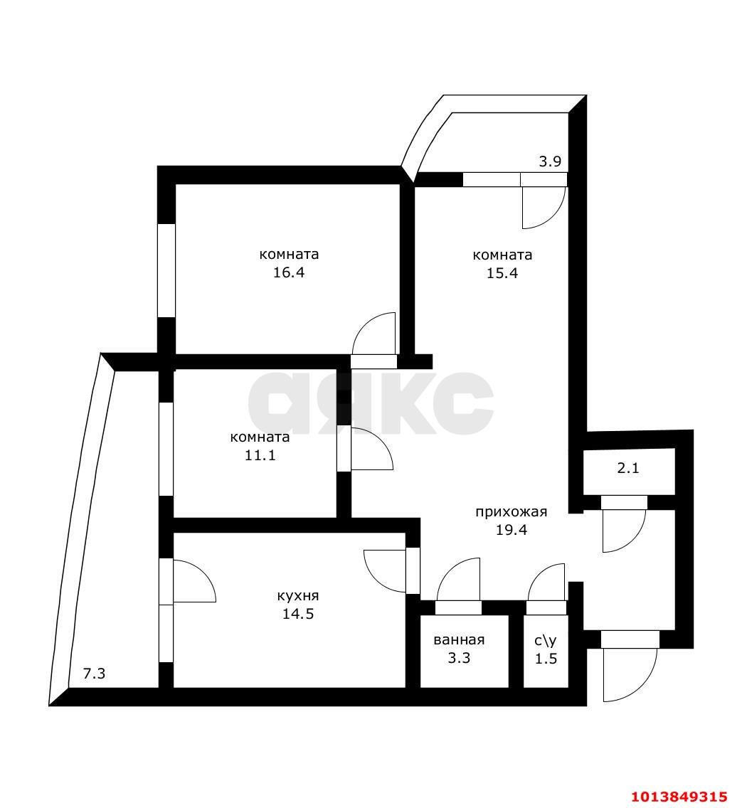 Фото №2: 3-комнатная квартира 95 м² - Краснодар, жилой комплекс Цветы, ул. Круговая, 4Вк6