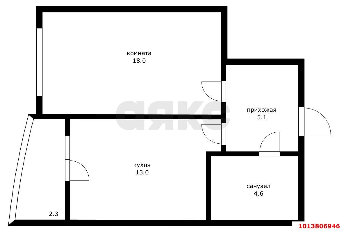 Фото №15: 1-комнатная квартира 43 м² - Краснодар, Комсомольский, ул. Сормовская, 204