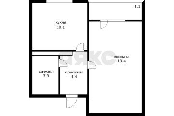 Фото №3: 1-комнатная квартира 37 м² - Майкоп, ул. Н.И. Остапенко, 33