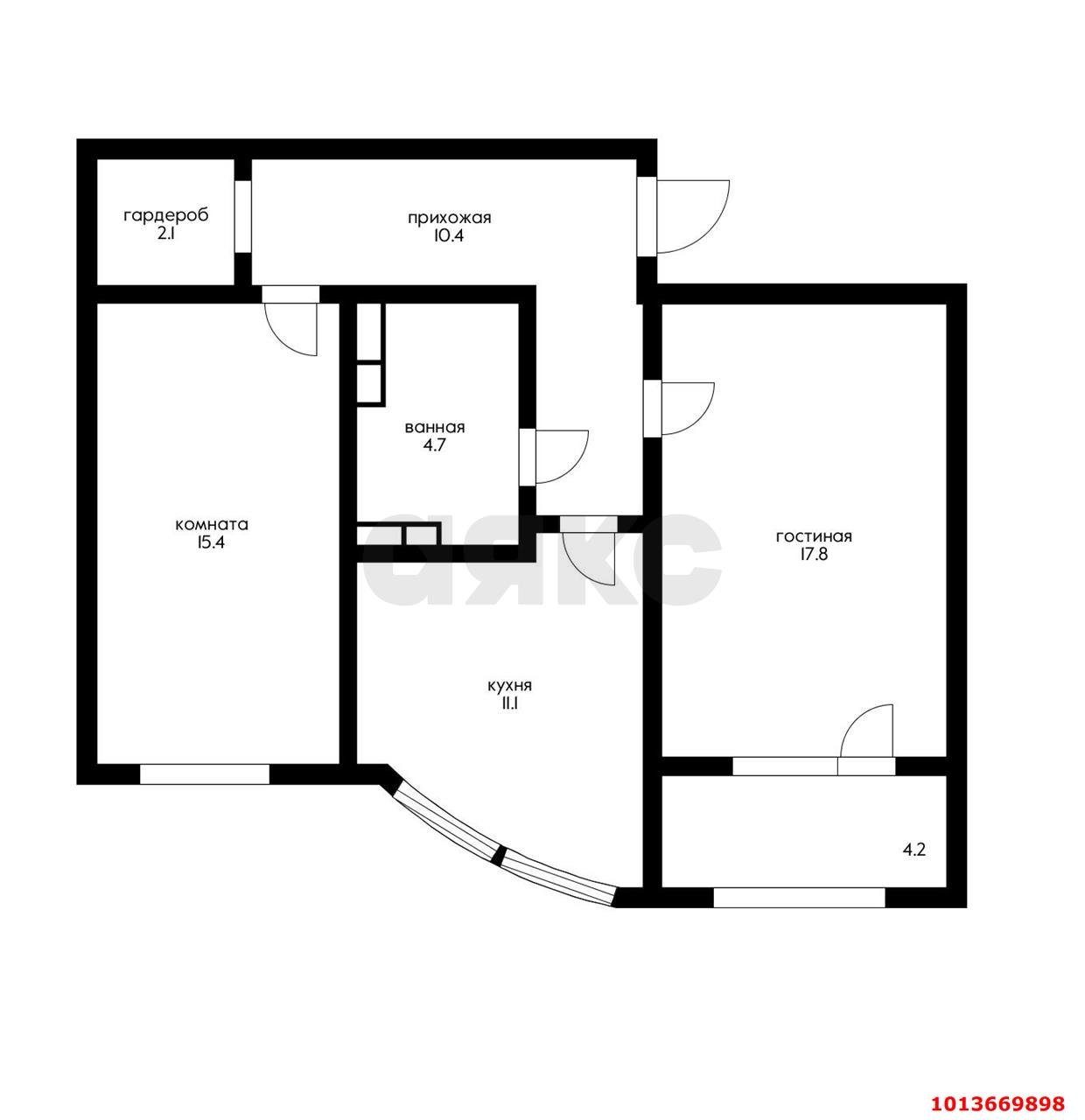 Фото №4: 2-комнатная квартира 65&nbsp;м², 7/16&nbsp;эт. - Краснодар, Прикубанский внутригородской округ, Панорама, мкр. ЖК Перспектива, ул. Героев-Разведчиков, 12