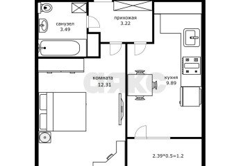 Фото №5: 1-комнатная квартира 32 м² - Краснодар, мкр. жилой комплекс Фонтаны, ул. Воронежская, 47/14