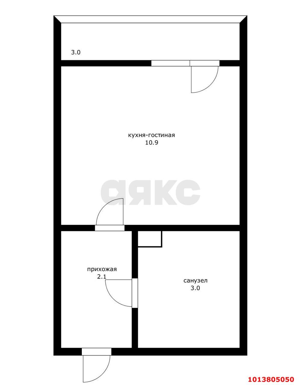 Фото №9: Студия 19 м² - Краснодар, жилой комплекс Самолёт-5, ул. Ивана Беличенко, 103