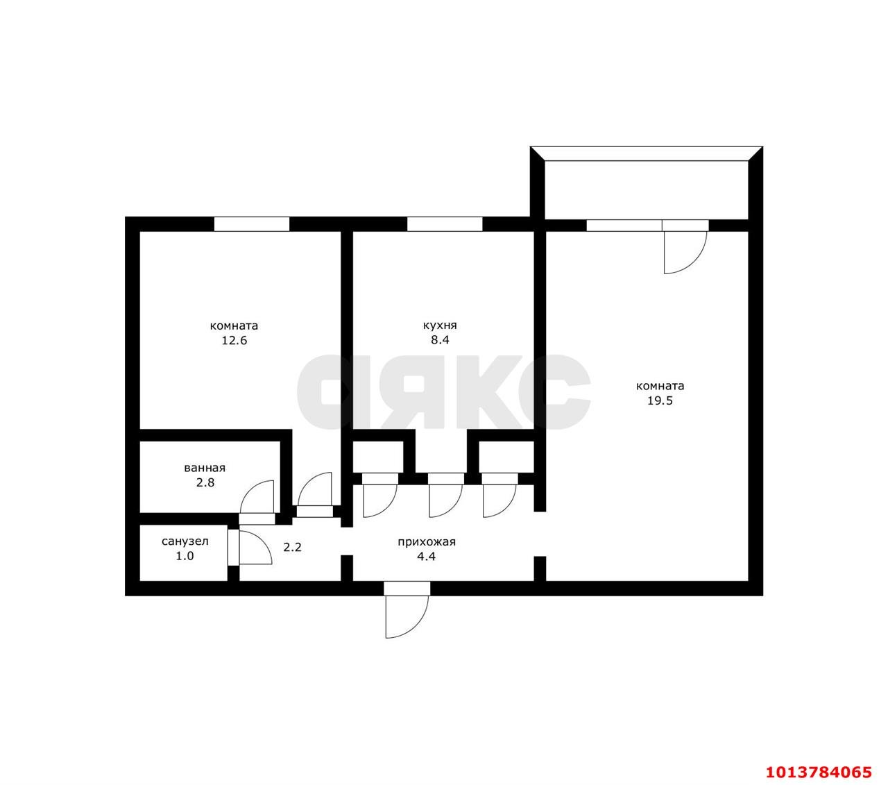 Фото №1: 2-комнатная квартира 55 м² - Краснодар, Комсомольский, ул. Симферопольская, 24