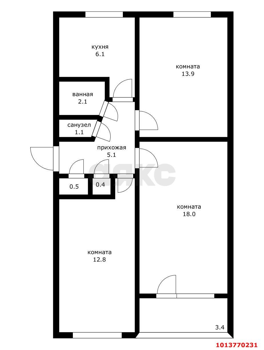 Фото №15: 3-комнатная квартира 63 м² - Краснодар, Центральный, ул. Длинная, 34