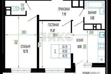 Фото №5: 2-комнатная квартира 50 м² - Краснодар, мкр. имени Петра Метальникова, ул. Петра Метальникова, 36