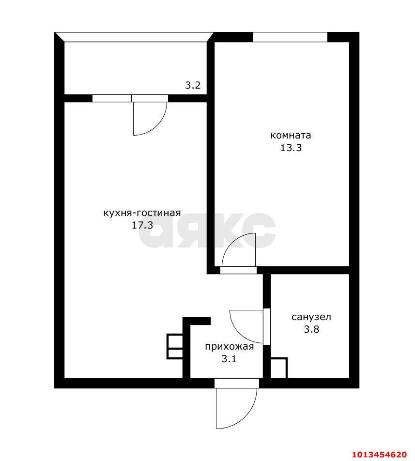 Фото №14: 1-комнатная квартира 37 м² - Краснодар, жилой комплекс Самолёт-2, ул. Западный Обход, 57сА