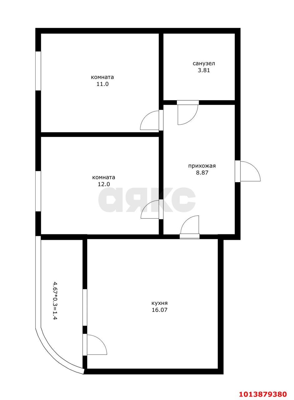 Фото №2: 2-комнатная квартира 56 м² - Краснодар, Центральный, ул. Леваневского, 187