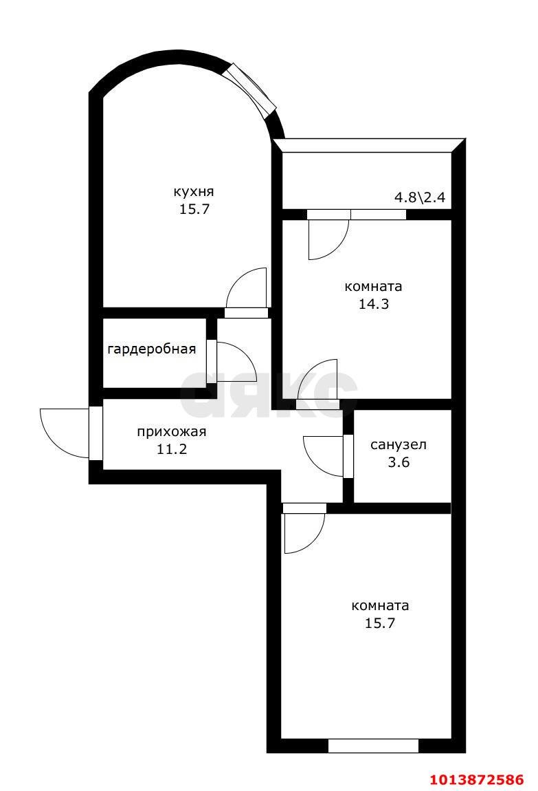 Фото №18: 2-комнатная квартира 67 м² - Краснодар, жилой комплекс Барселона, ул. имени 40-летия Победы, 97