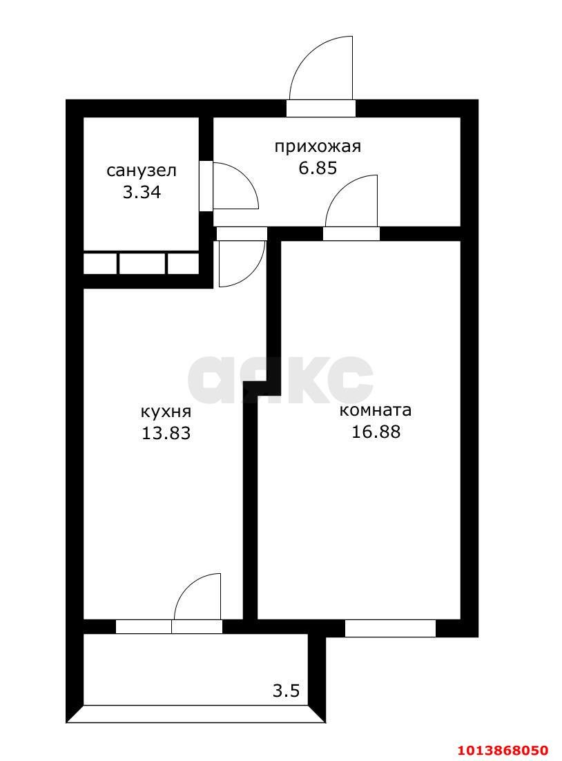 Фото №14: 1-комнатная квартира 44 м² - Краснодар, Почтовый, пр-кт имени писателя Знаменского, 9к2