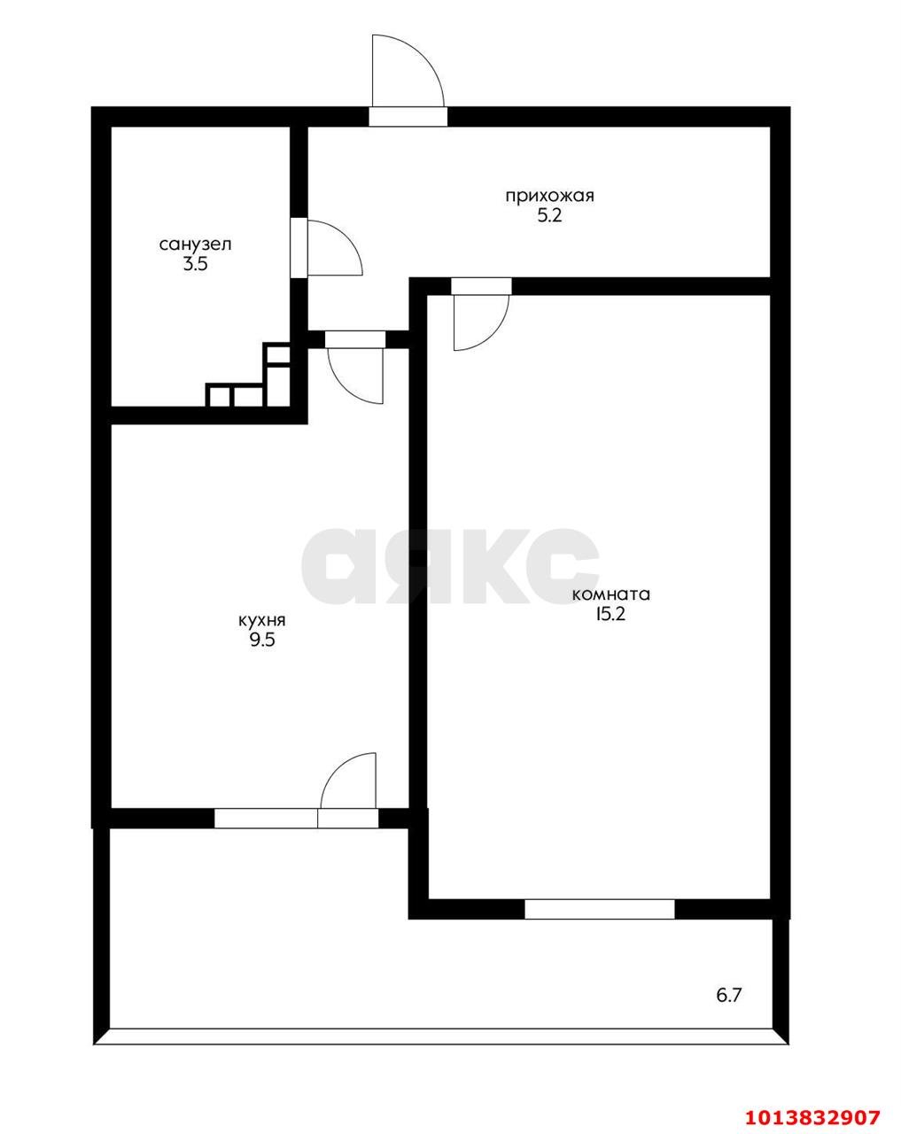 Фото №5: 1-комнатная квартира 39 м² - Краснодар, жилой комплекс Акварели-2, ул. Тепличная, 62/1к5