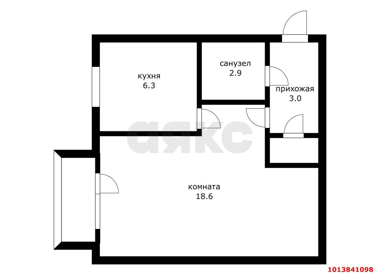 Фото №19: 1-комнатная квартира 32 м² - Краснодар, Фестивальный, ул. Гагарина, 135