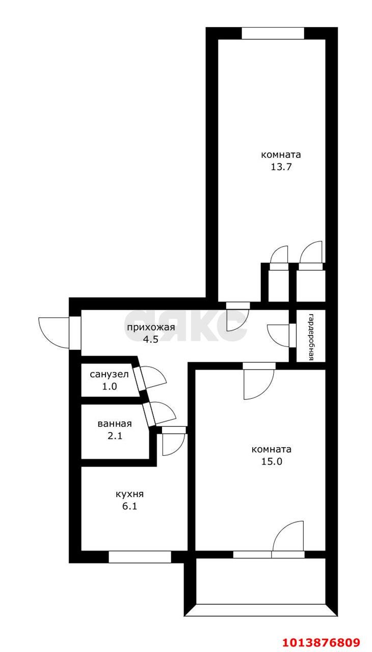 Фото №9: 2-комнатная квартира 47 м² - Краснодар, Фестивальный, ул. имени Тургенева, 213