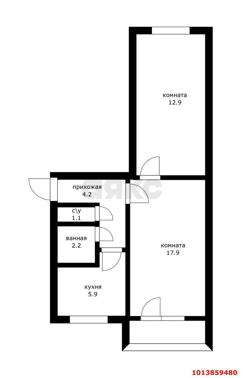 Фото №8: 2-комнатная квартира 45 м² - Берёзовый, Прогресс, ул. Археолога Анфимова, 26