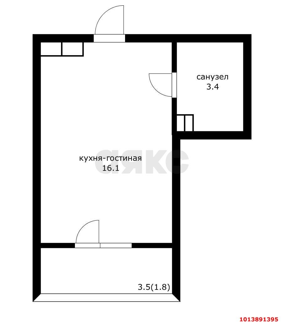 Фото №10: Студия 21 м² - Краснодар, жилой комплекс Южане, ул. Даниила Смоляна, 65к2