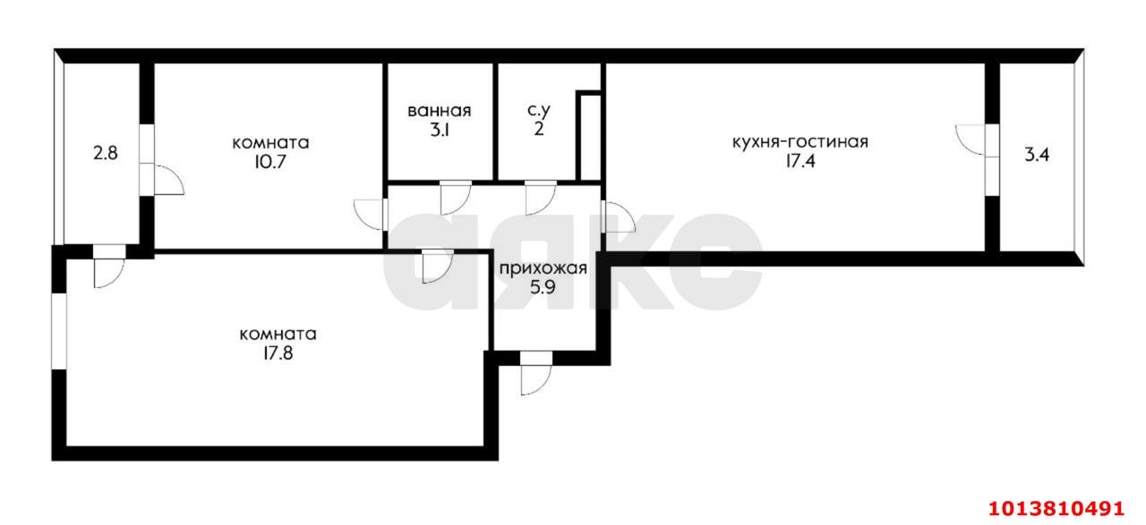 Фото №2: 2-комнатная квартира 63 м² - Краснодар, Парк Победы, ул. Героя Пешкова, 14