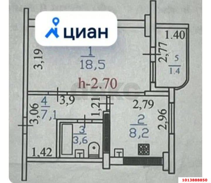 Фото №16: 1-комнатная квартира 37 м² - Новороссийск, Восточный, ул. Мефодиевская, 108