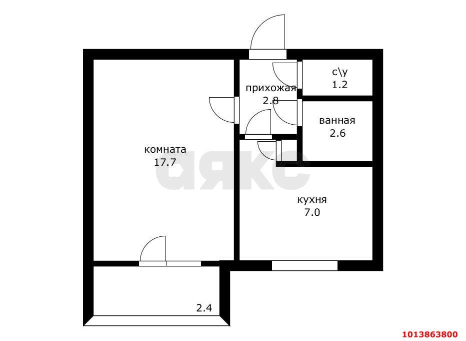 Фото №8: 1-комнатная квартира 34 м² - Краснодар, Комсомольский, ул. Тюляева, 16