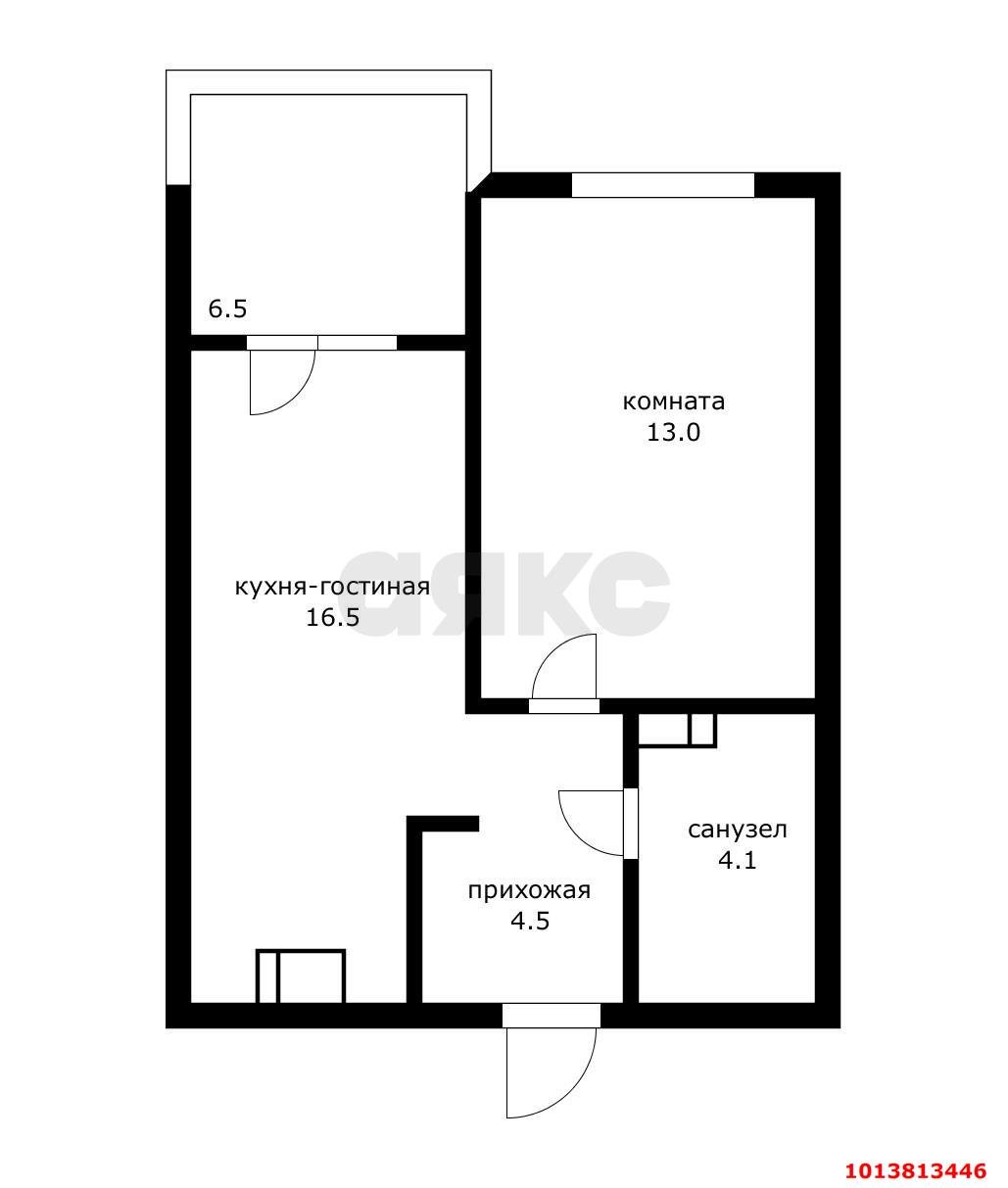 Фото №2: 1-комнатная квартира 45 м² - Краснодар, Любимово, 16