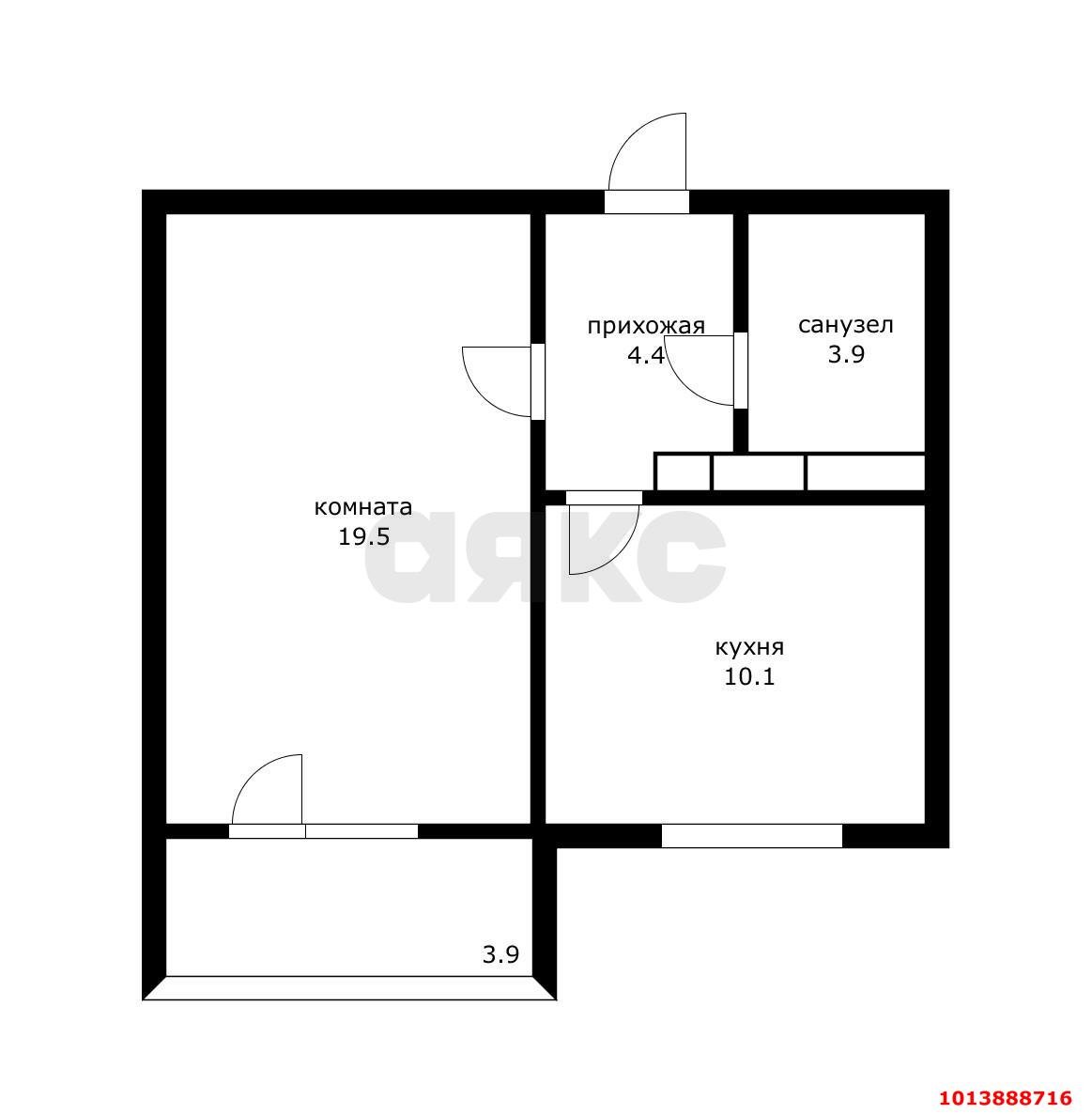 Фото №11: 1-комнатная квартира 41 м² - Краснодар, Московский, ул. им. Байбакова Н.К., 14