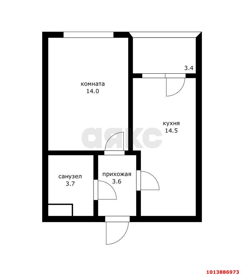 Фото №1: 1-комнатная квартира 39 м² - Краснодар, Славянский, ул. Заполярная, 37к4