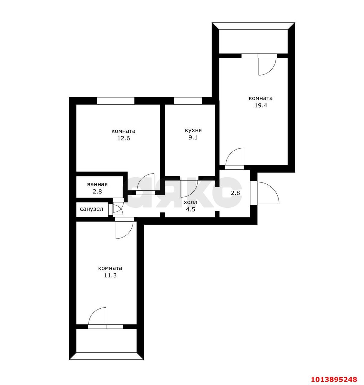 Фото №12: 4-комнатная квартира 80 м² - Краснодар, Гидростроителей, ул. Игнатова, 18