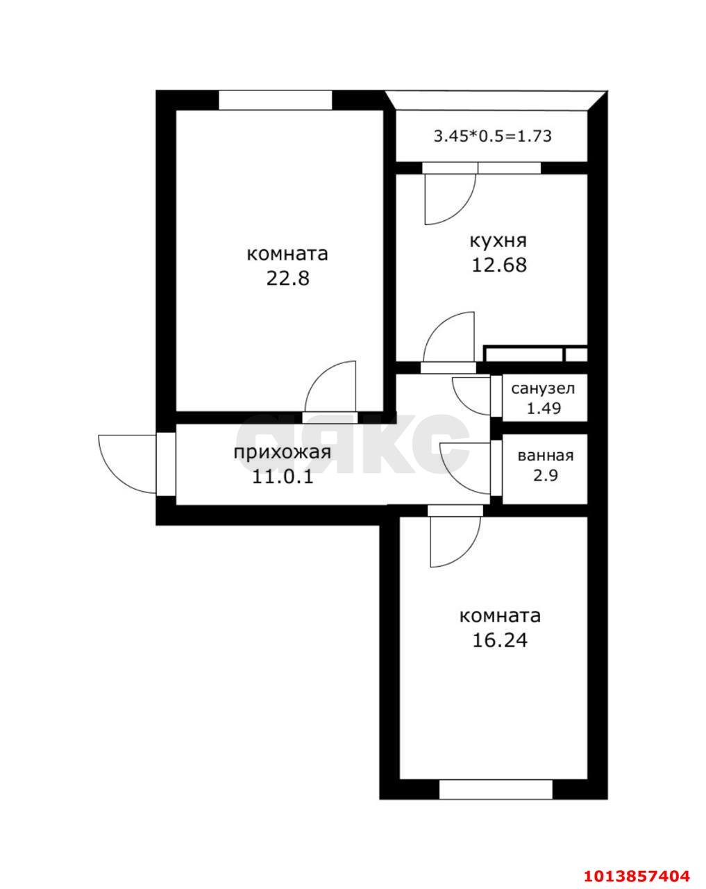 Фото №20: 2-комнатная квартира 68 м² - Яблоновский, жилой комплекс Солнечный, ул. Солнечная, 57к6