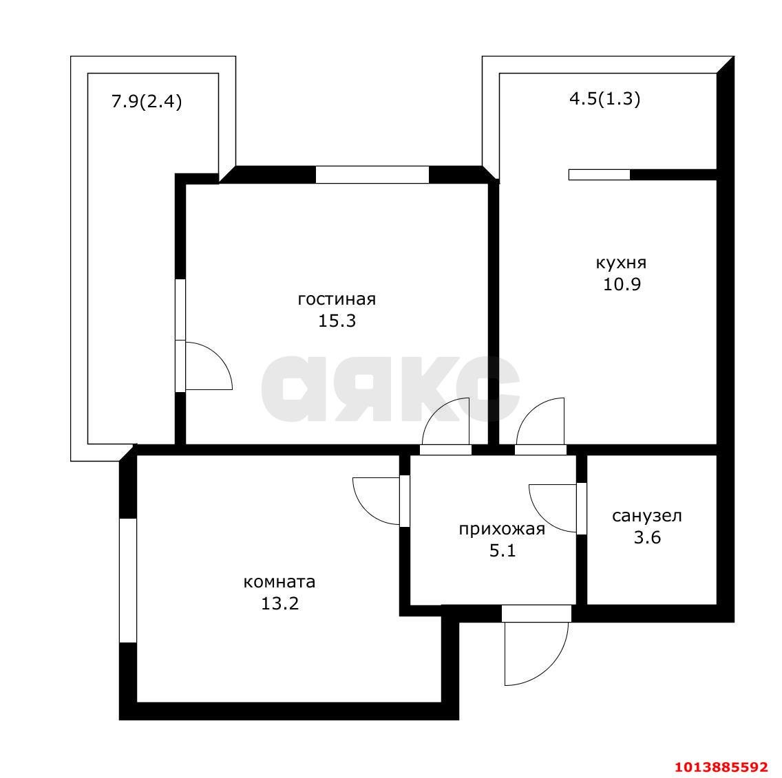 Фото №7: 2-комнатная квартира 55 м² - Краснодар, жилой комплекс Отражение, ул. Конгрессная, 41к1