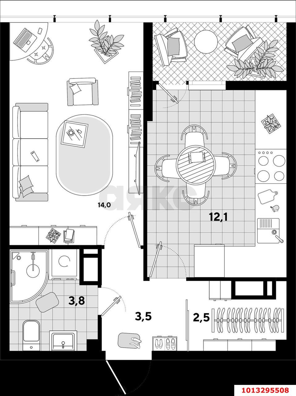 Фото №11: 1-комнатная квартира 35 м² - Краснодар, жилой комплекс Самолёт, ул. Западный Обход, 39/2