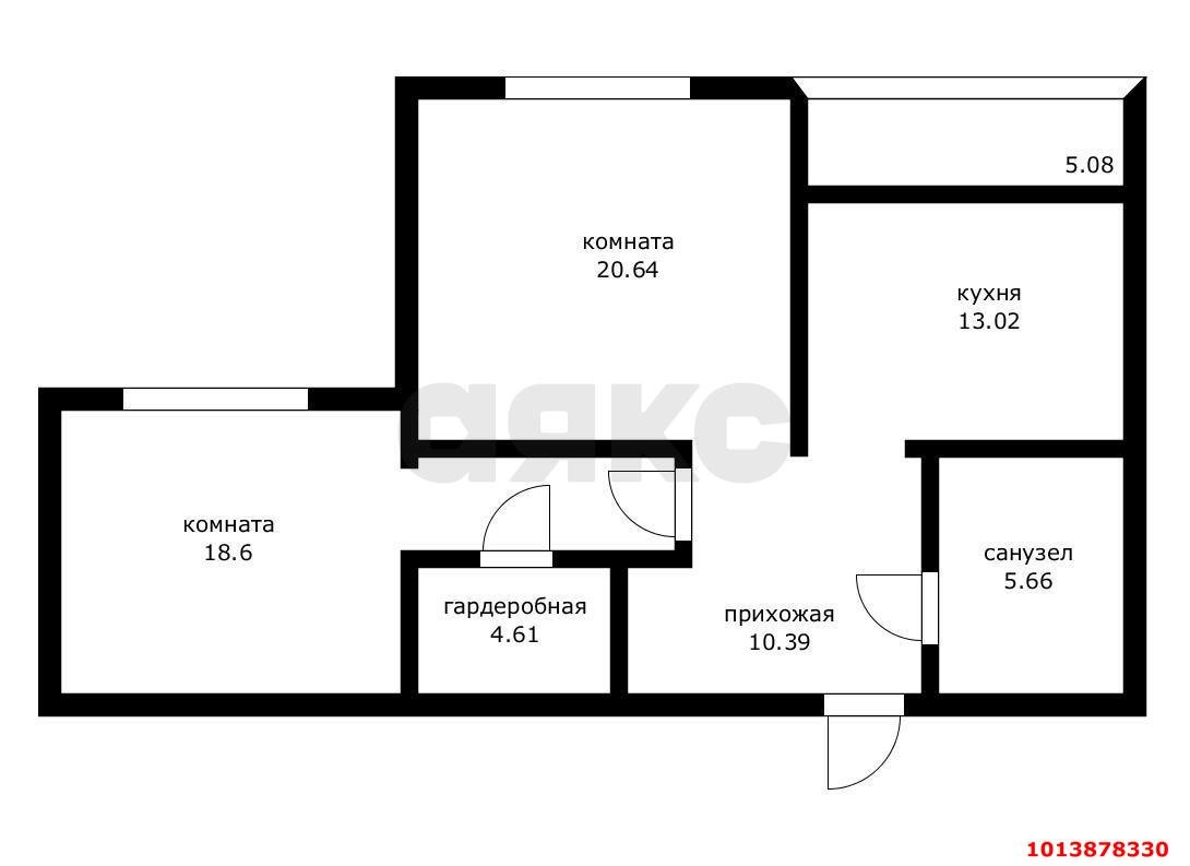 Фото №20: 2-комнатная квартира 80 м² - Краснодар, Камвольно-суконный Комбинат, ул. Онежская, 1