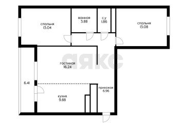 Фото №2: 3-комнатная квартира 70 м² - Краснодар, мкр. жилой комплекс Облака, ул. имени Генерала Корнилова, 9к2