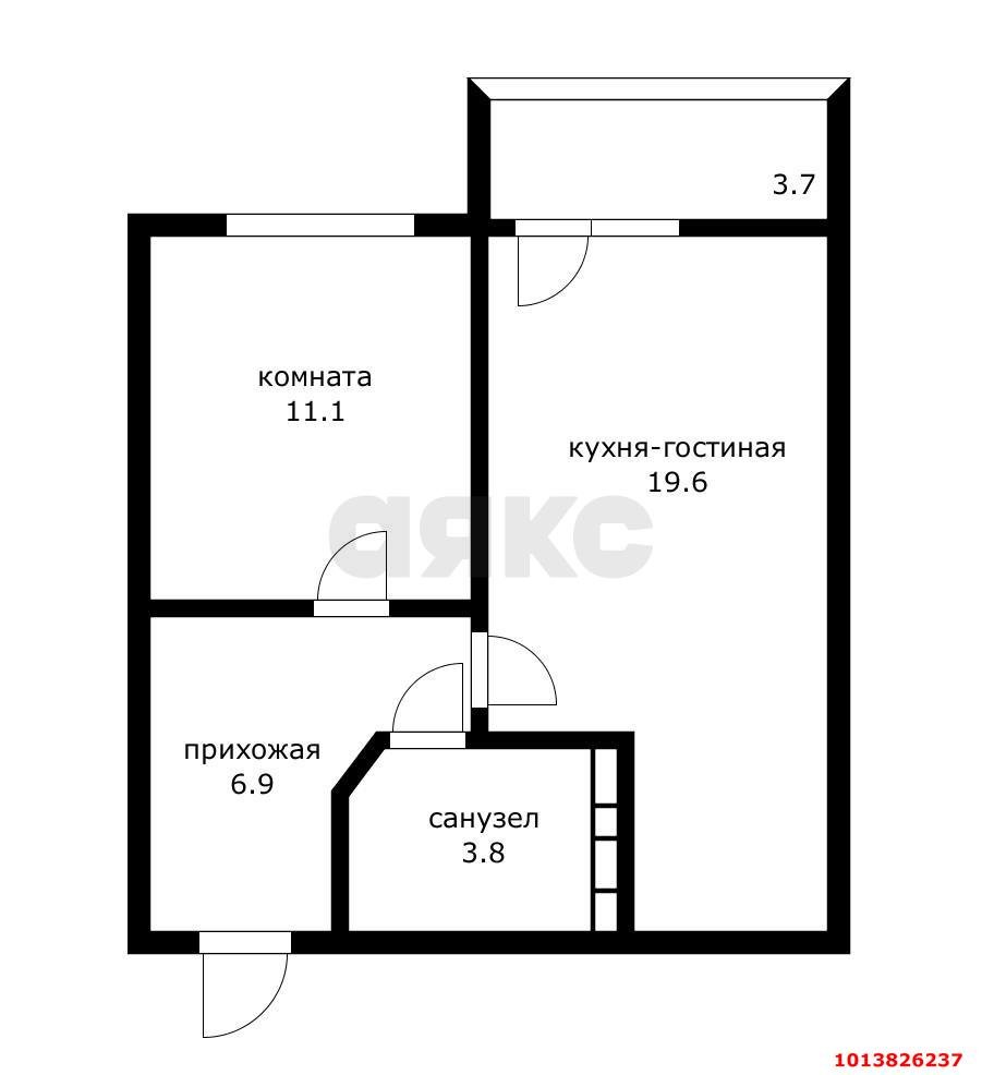 Фото №14: 1-комнатная квартира 45 м² - Краснодар, жилой комплекс Бауинвест, ул. Героев-Разведчиков, 11/3