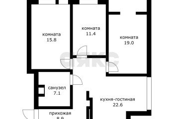 Фото №4: 3-комнатная квартира 84 м² - Краснодар, мкр. Гидростроителей, ул. Снесарева, 10