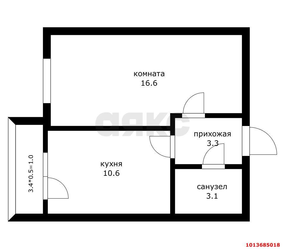 Фото №6: 1-комнатная квартира 33 м² - Новая Адыгея, ул. Тургеневское шоссе, 33с2