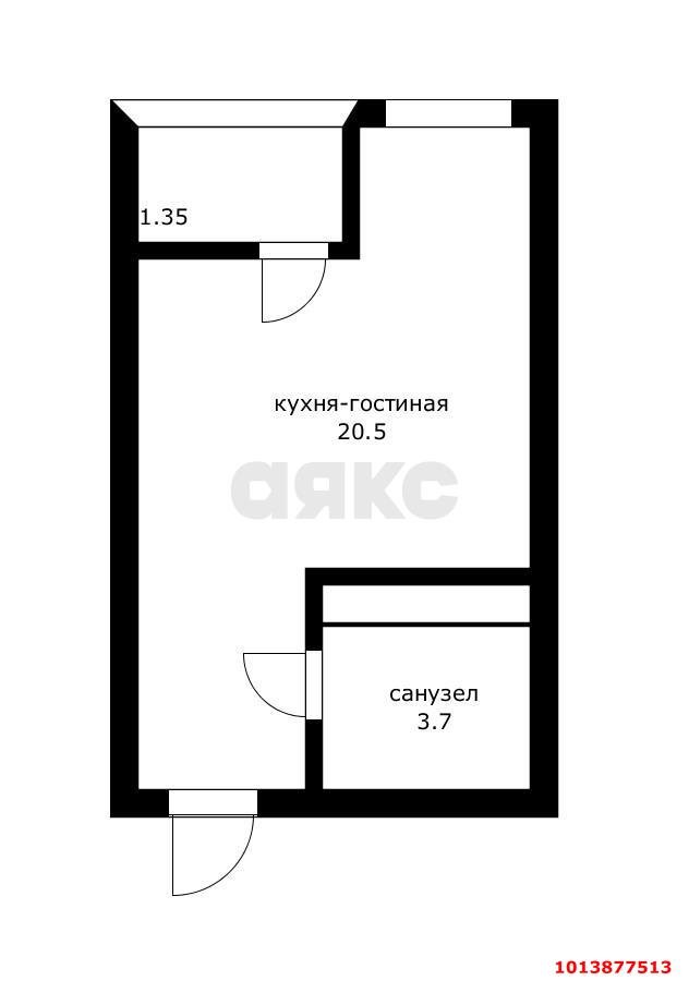 Фото №8: Студия 25 м² - Краснодар, Славянский, ул. Заполярная, 39к8