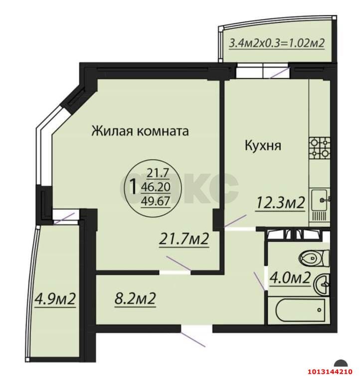 Фото №12: 1-комнатная квартира 51 м² - Краснодар, Пашковский, ул. Криничная, 128