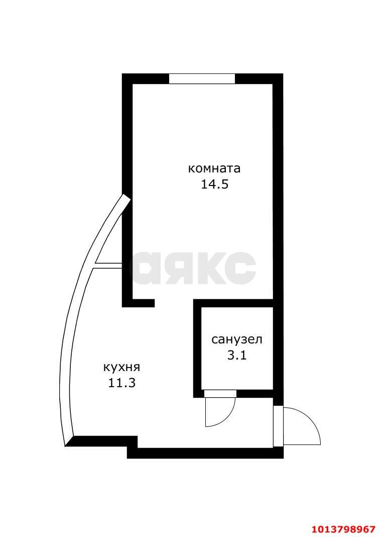 Фото №13: 1-комнатная квартира 28 м² - Небуг, ул. Газовиков, 3А/2