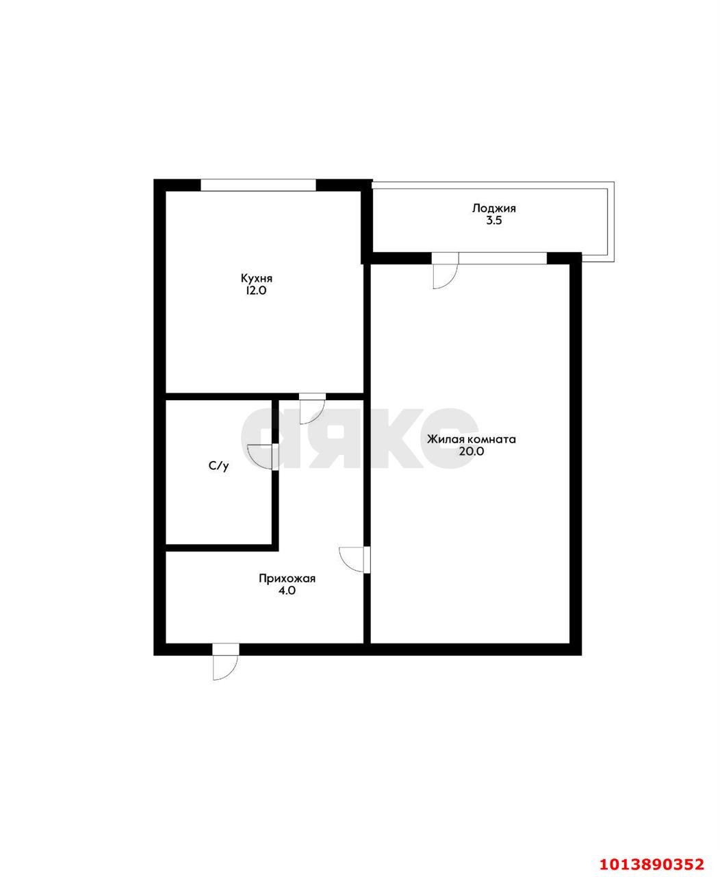 Фото №2: 1-комнатная квартира 44 м² - Краснодар, жилой комплекс Лиговский, ул. Героя Пешкова, 3