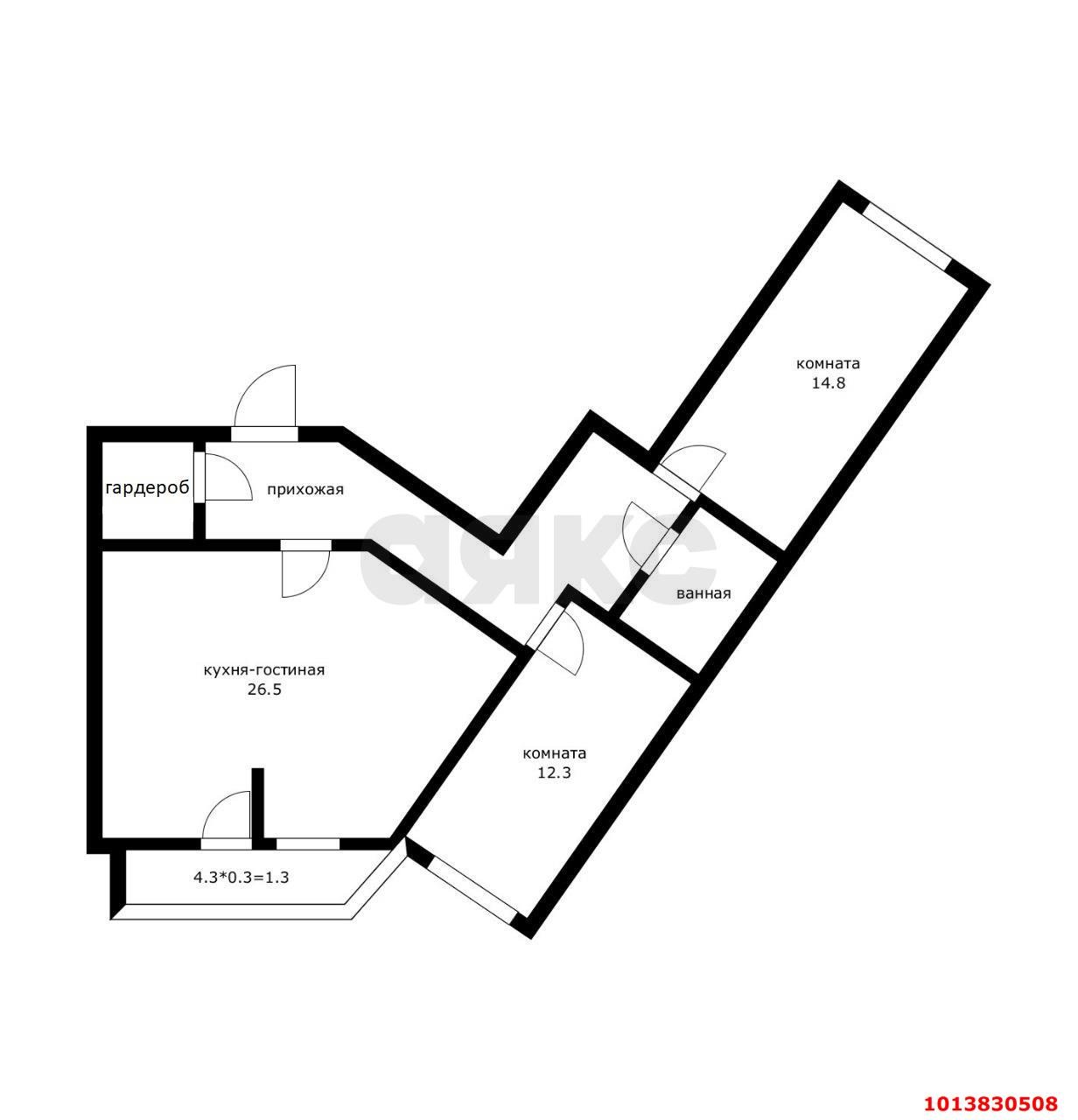 Фото №14: 3-комнатная квартира 80 м² - Краснодар, жилой комплекс Свобода, ул. Домбайская