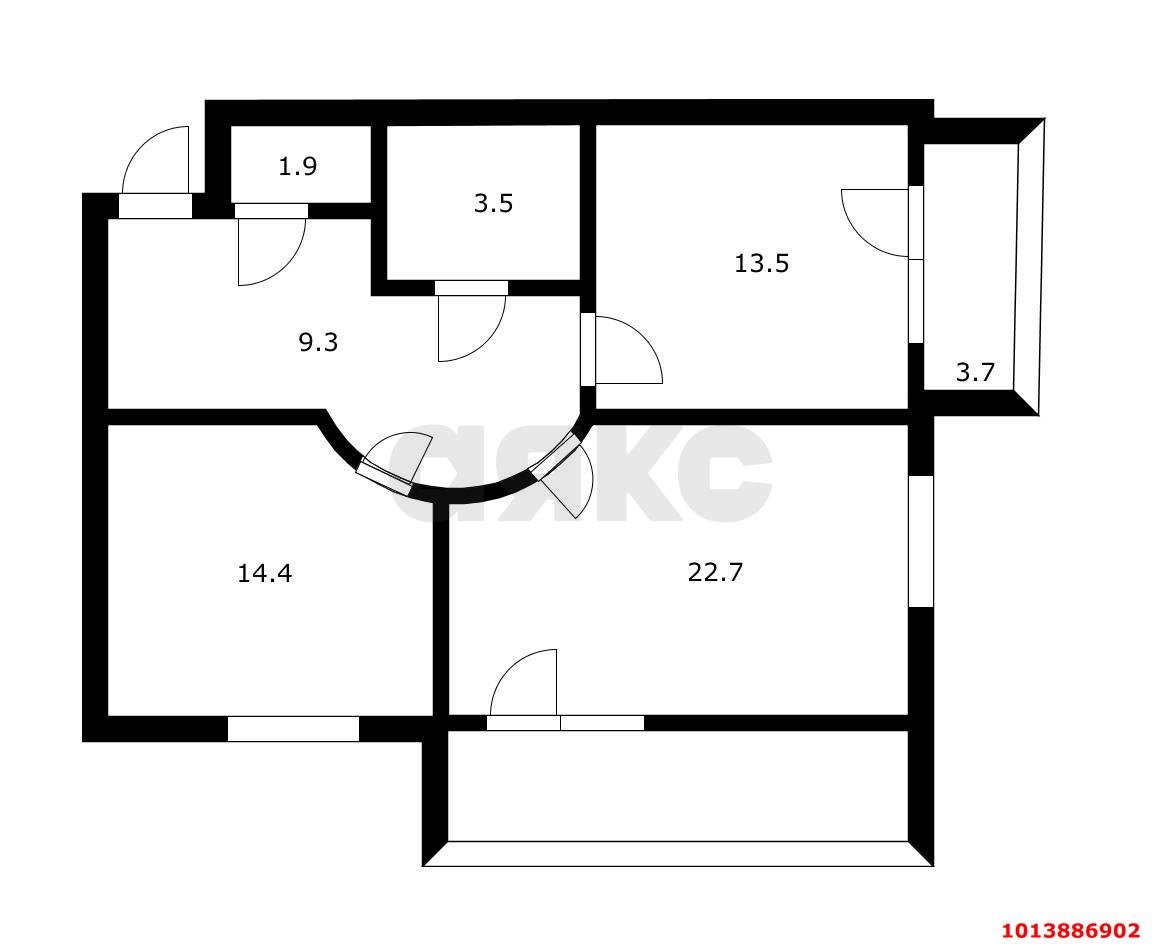 Фото №20: 2-комнатная квартира 64 м² - Краснодар, Фестивальный, ул. Яна Полуяна, 39