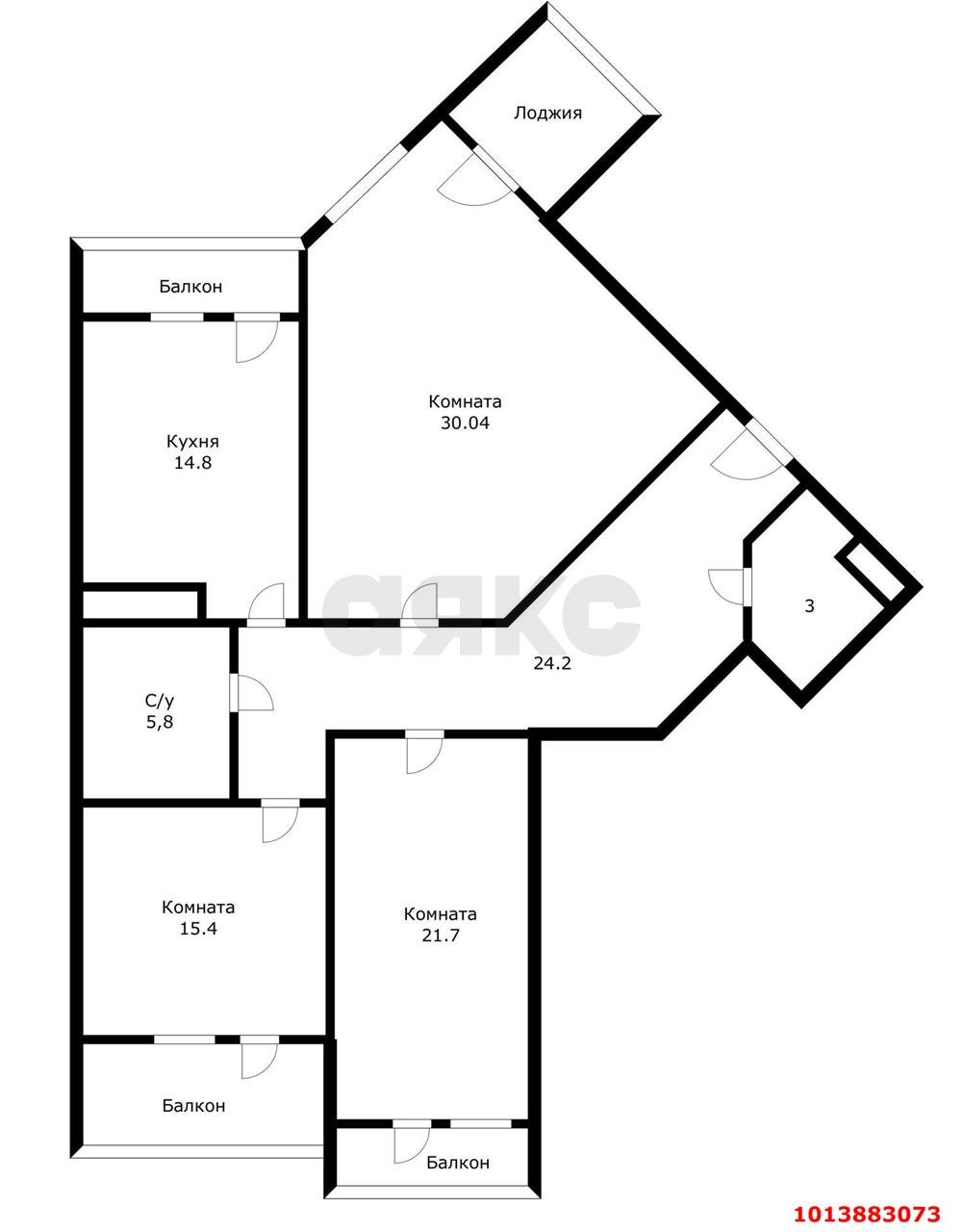 Фото №14: 3-комнатная квартира 128 м² - Краснодар, Фестивальный, пр-д Дальний, 11к2