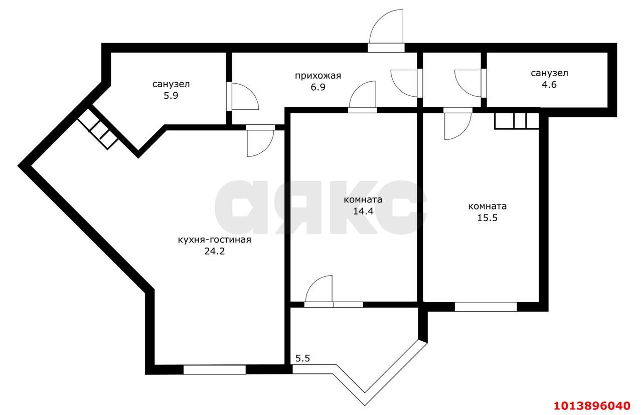 Фото №5: 2-комнатная квартира 77 м² - Краснодар, 2-я Площадка, ул. Ветеранов, 85