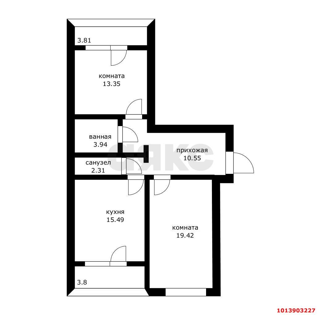 Фото №12: 2-комнатная квартира 75 м² - Краснодар, Новый, ул. 9-я Тихая, 21