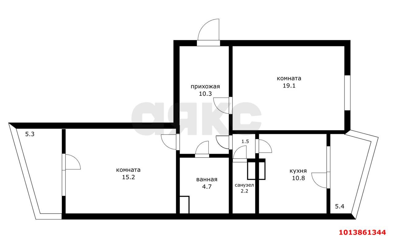 Фото №3: 2-комнатная квартира 63 м² - Краснодар, квартал Народный, пер. Ленинский, 20/1к10