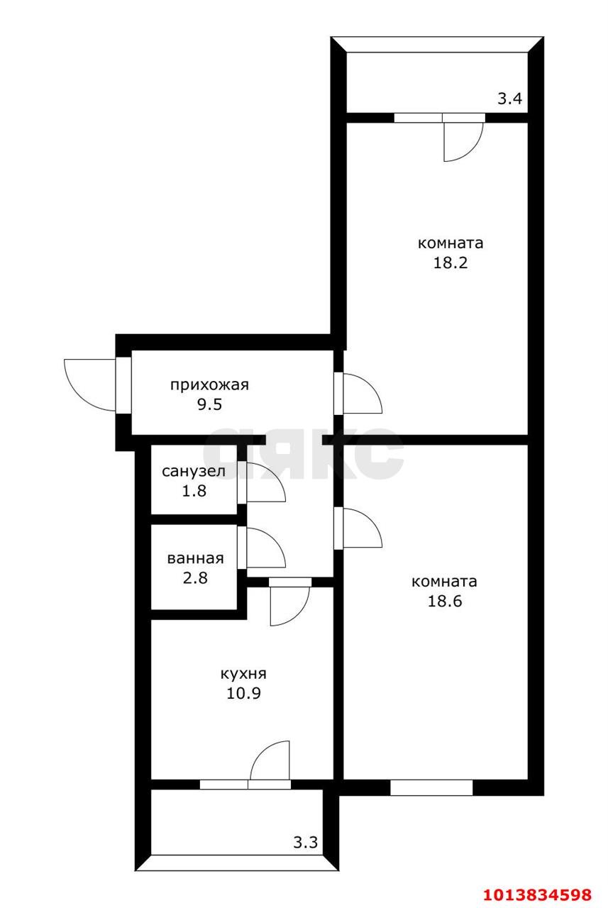 Фото №2: 2-комнатная квартира 64 м² - Новая Адыгея, жилой комплекс Мега, ул. Бжегокайская, 90/3к3