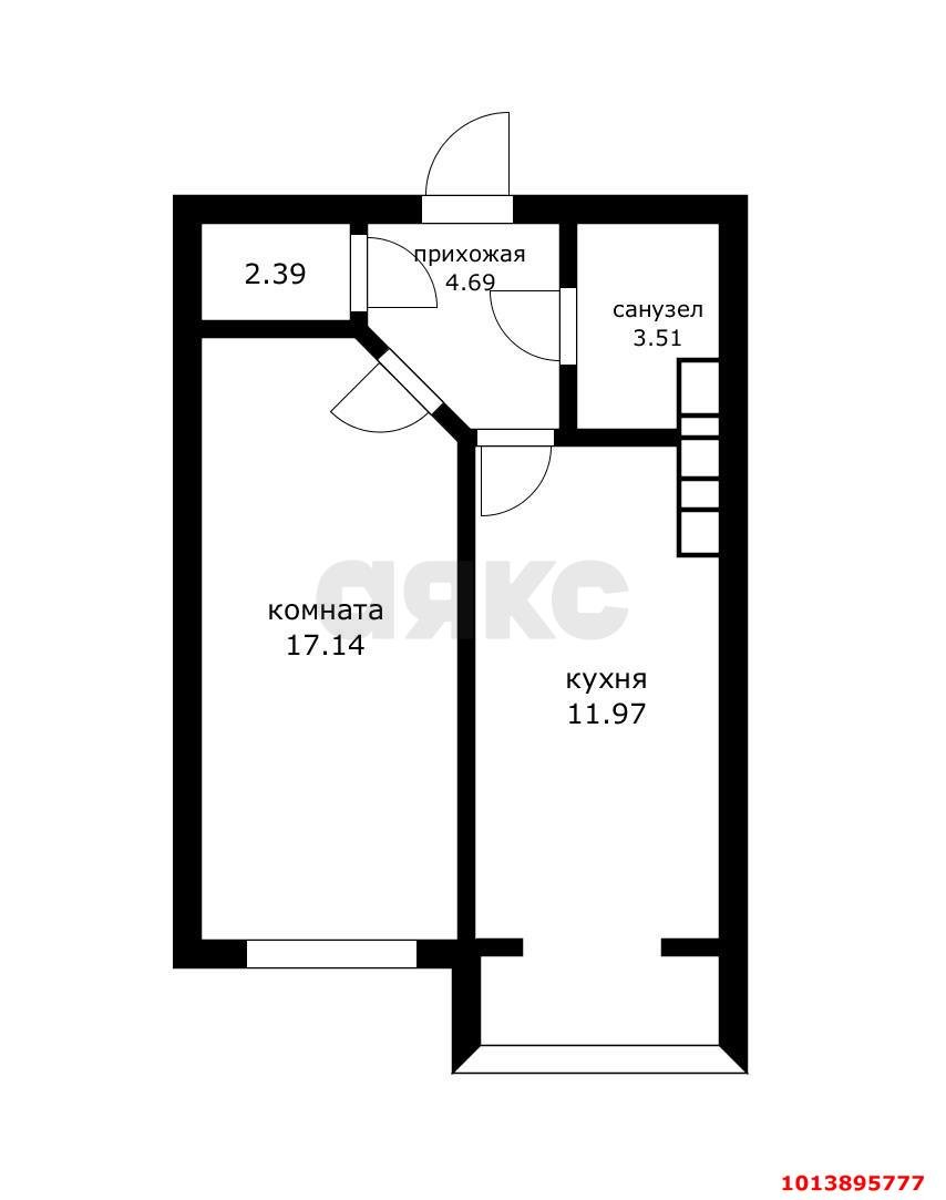 Фото №11: 1-комнатная квартира 43 м² - Краснодар, Музыкальный, ул. имени Сергея Есенина, 127/2