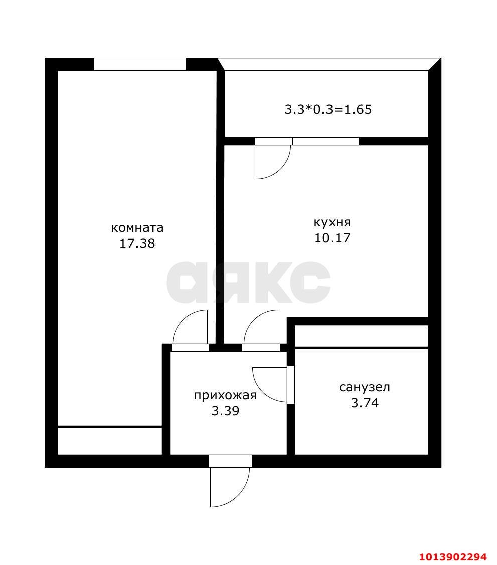 Фото №6: 1-комнатная квартира 34 м² - Краснодар, Славянский, ул. Заполярная, 39к9