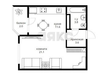 Фото №5: 1-комнатная квартира 41 м² - Краснодар, мкр. жилой комплекс Сказка Град, ул. имени В.Н. Мачуги, 166А