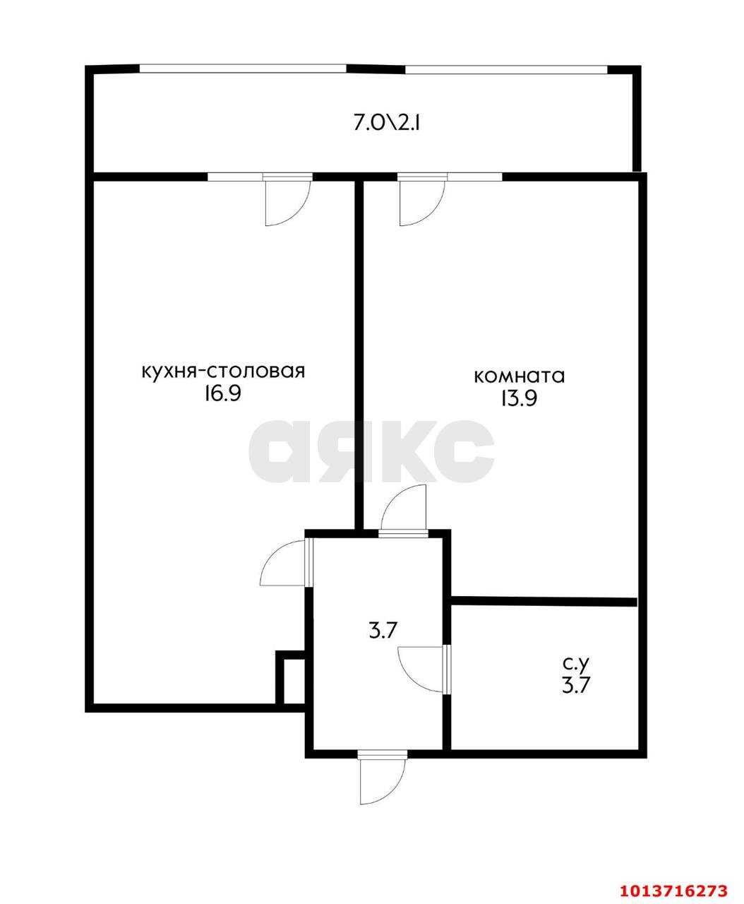 Фото №9: 1-комнатная квартира 40 м² - Краснодар, 9-й километр, ул. Ярославская, 115