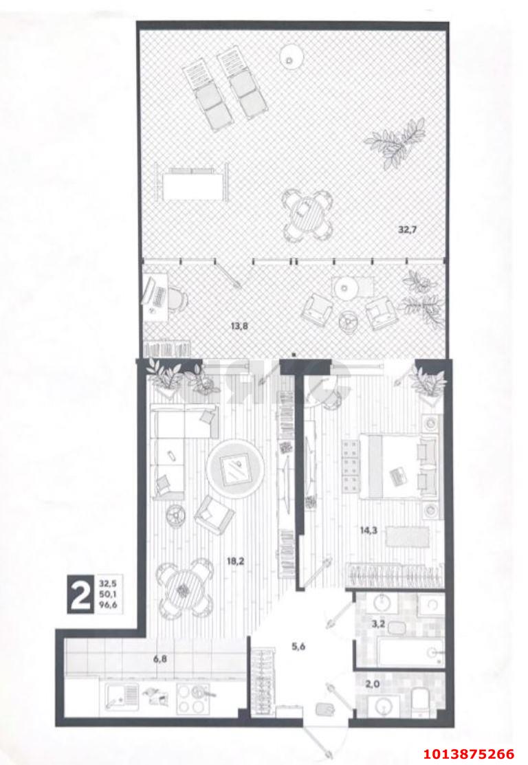 Фото №2: 2-комнатная квартира 96 м² - Краснодар, жилой комплекс Самолёт-5, ул. Ивана Беличенко, 97