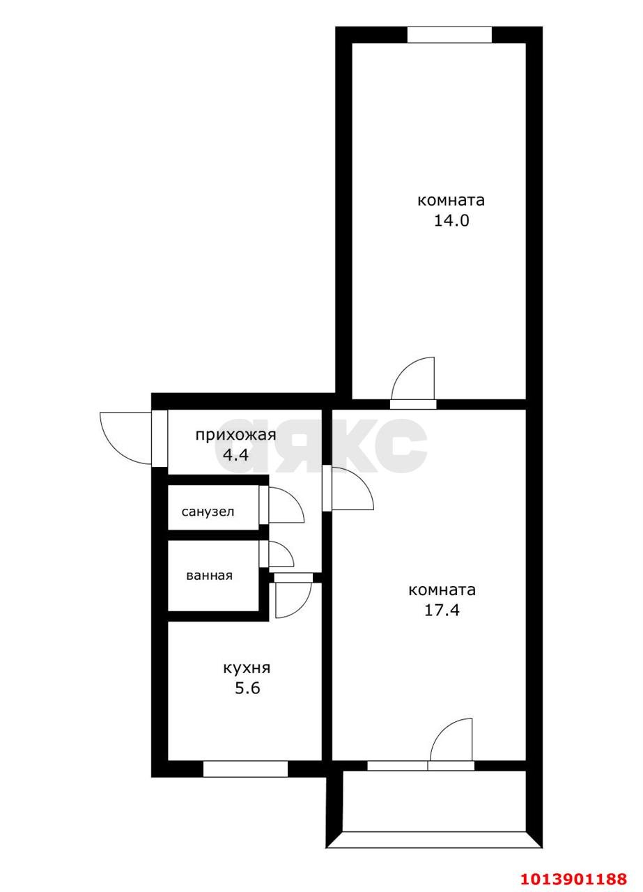 Фото №7: 2-комнатная квартира 47 м² - Краснодар, Черёмушки, ул. Бургасская, 23А